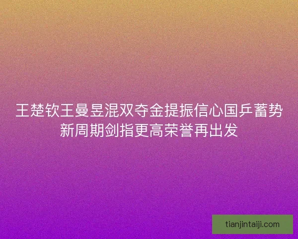 王楚钦王曼昱混双夺金提振信心国乒蓄势新周期剑指更高荣誉再出发