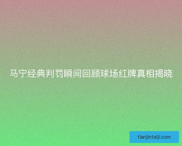 马宁经典判罚瞬间回顾球场红牌真相揭晓